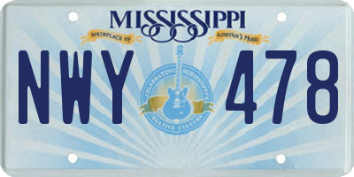MS license plate NWY478