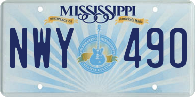 MS license plate NWY490