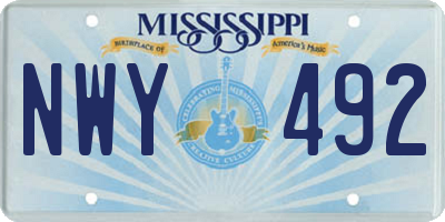 MS license plate NWY492