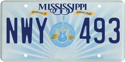 MS license plate NWY493