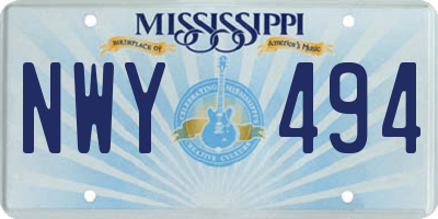 MS license plate NWY494
