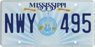 MS license plate NWY495