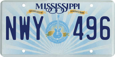 MS license plate NWY496