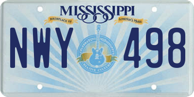 MS license plate NWY498