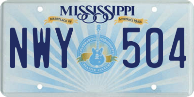 MS license plate NWY504