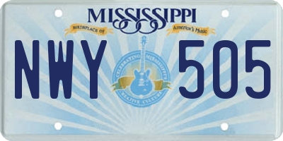 MS license plate NWY505