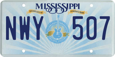 MS license plate NWY507