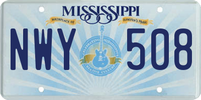 MS license plate NWY508