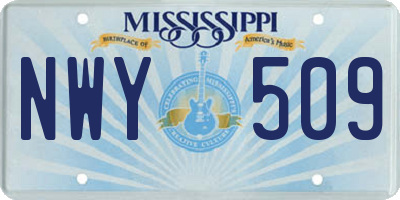 MS license plate NWY509