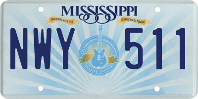 MS license plate NWY511