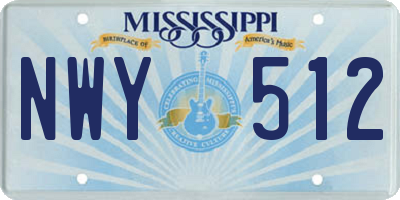 MS license plate NWY512
