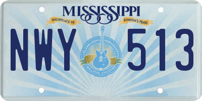 MS license plate NWY513