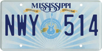 MS license plate NWY514