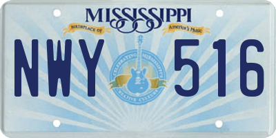 MS license plate NWY516