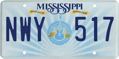 MS license plate NWY517