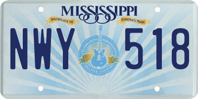 MS license plate NWY518