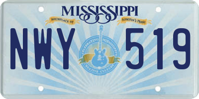 MS license plate NWY519
