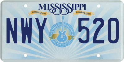 MS license plate NWY520