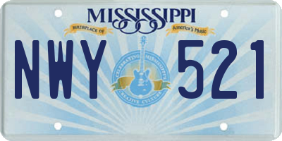 MS license plate NWY521