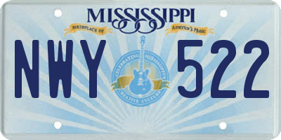 MS license plate NWY522