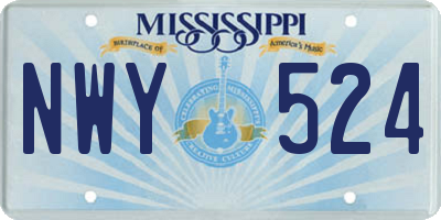 MS license plate NWY524