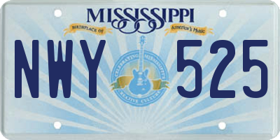MS license plate NWY525