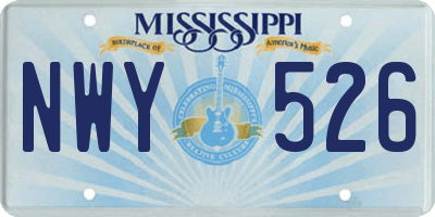 MS license plate NWY526