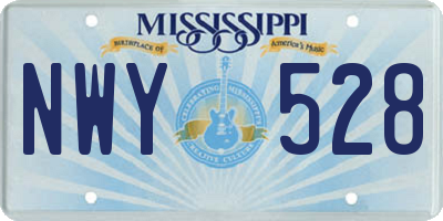 MS license plate NWY528