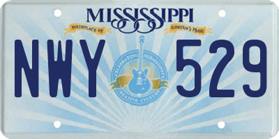 MS license plate NWY529