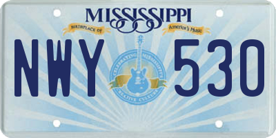 MS license plate NWY530