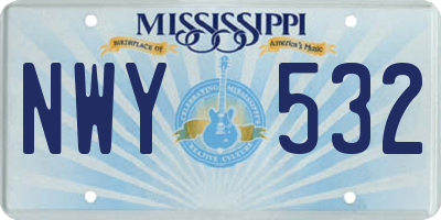 MS license plate NWY532