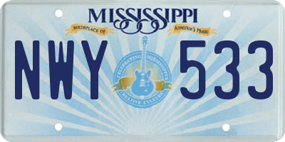 MS license plate NWY533