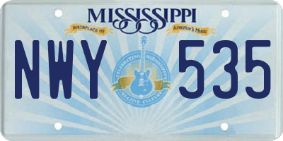 MS license plate NWY535