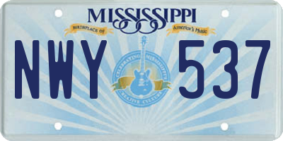 MS license plate NWY537