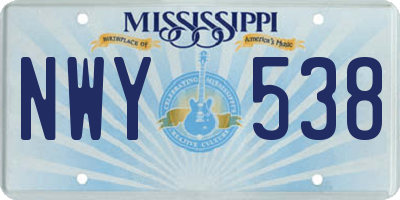 MS license plate NWY538