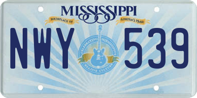 MS license plate NWY539