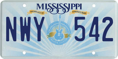 MS license plate NWY542