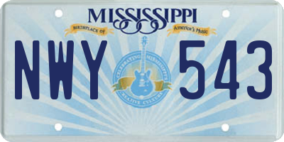 MS license plate NWY543
