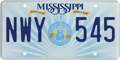 MS license plate NWY545