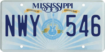 MS license plate NWY546