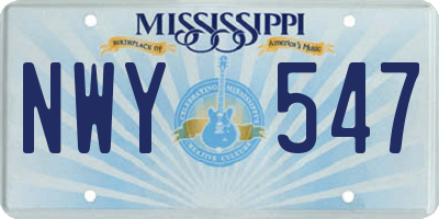 MS license plate NWY547