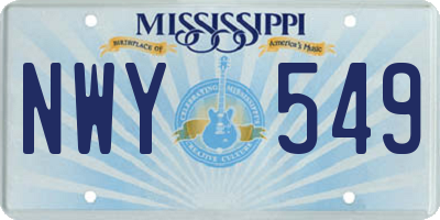 MS license plate NWY549