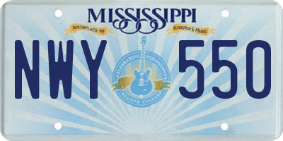 MS license plate NWY550