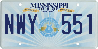 MS license plate NWY551