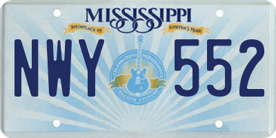 MS license plate NWY552