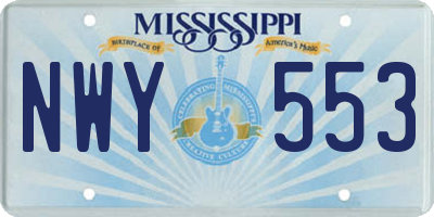MS license plate NWY553