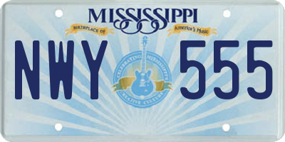 MS license plate NWY555