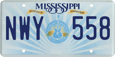 MS license plate NWY558