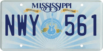 MS license plate NWY561