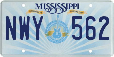 MS license plate NWY562